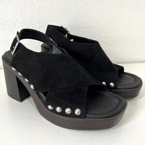 Torrid Black Studded Chunky Heel - Size 8WW